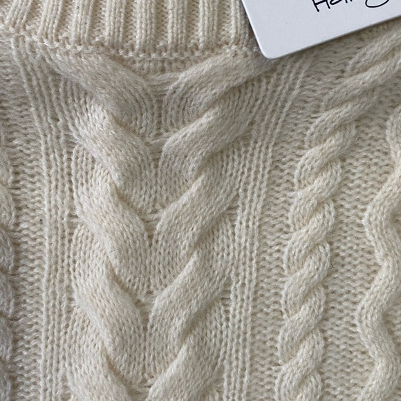 Halogen Wool Cashmere Ivory Cloud Cable Knit Sweater. Sz- XS - Picture 3 of 16